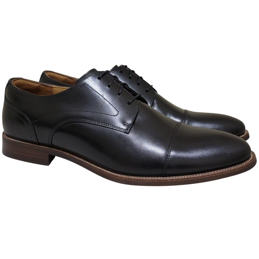 Florsheim Men Ruvo Cap Toe Derby Oxfords Size US 10.5M Black Leather